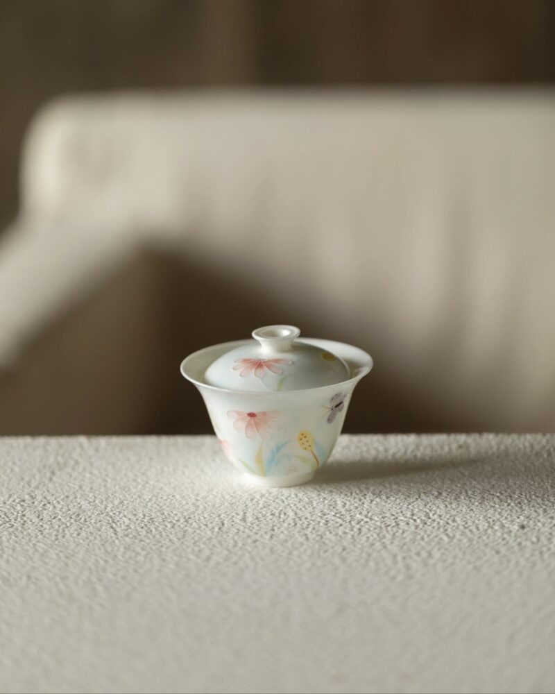 Elegant Ceramic Butterfly 105ml Gaiwan4 Elegant Ceramic Butterfly 105ml Gaiwan