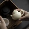 Elegant Ceramic Yellowish White 100ml Chinese Teapot4 Elegant Ceramic Yellowish White 100ml Chinese Teapot