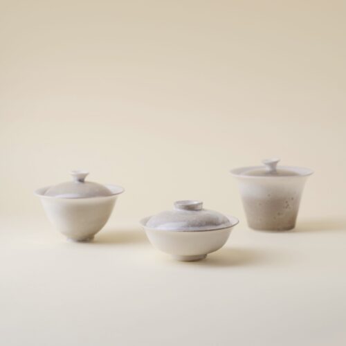 Soda Fired Gradient Glaze Ceramic Grayish White 100-130ml Gaiwan