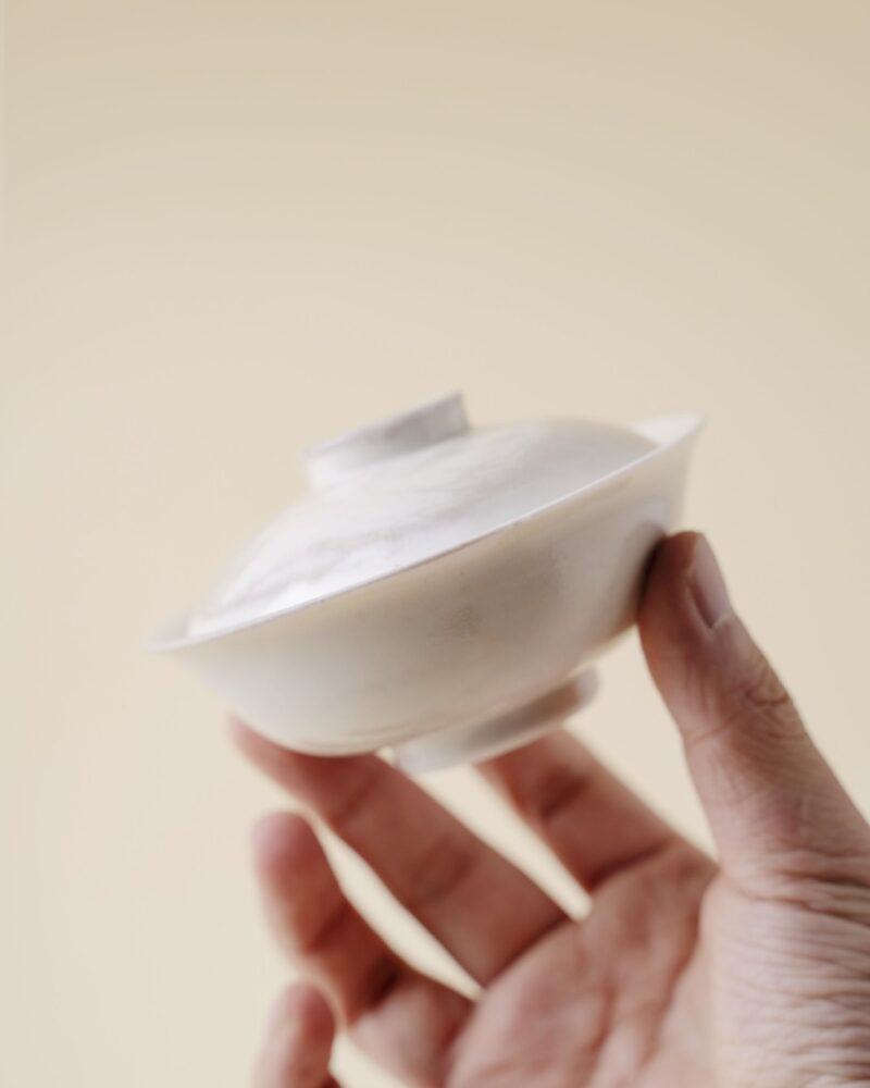 Gradient Glaze Ceramic Grayish White 100-130ml Gaiwan5 Soda Fired Gradient Glaze Ceramic Grayish White 100-130ml Gaiwan