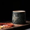 Hand-painted Dark Qinghua Ceramic Butterfly 100ml Tea Cup Coffee Cup