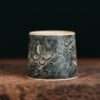 Hand-painted Dark Qinghua Ceramic Butterfly 100ml Tea Cup Coffee Cup