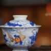 Hand-painted Qinghua Gold Painting Ceramic Flying Dragon 110ml Gaiwan