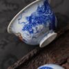 Hand-painted Qinghua Gold Painting Ceramic Flying Dragon 110ml Gaiwan