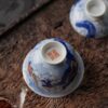 Hand-painted Qinghua Gold Painting Ceramic Flying Dragon 110ml Gaiwan