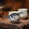 Hand-painted Qinghua Handmade Ceramic Pufferfish 90ml Host Tea Cup5 Hand-painted Qinghua Ceramic Pufferfish 90ml Host Cup