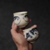 Hand-painted Qinghua Handmade Ceramic Pufferfish 90ml Host Tea Cup7 Hand-painted Qinghua Ceramic Pufferfish 90ml Host Cup