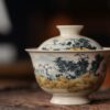 Hand-painted Underglaze Golden Qinghua Ceramic Landscape 150ml Gaiwan2 Hand-painted Underglaze Golden Qinghua Ceramic Landscape 150ml Gaiwan