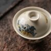 Hand-painted Underglaze Golden Qinghua Ceramic Landscape 150ml Gaiwan4 Hand-painted Underglaze Golden Qinghua Ceramic Landscape 150ml Gaiwan