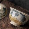 Hand-painted Underglaze Golden Qinghua Ceramic Landscape 150ml Gaiwan5 Hand-painted Underglaze Golden Qinghua Ceramic Landscape 150ml Gaiwan
