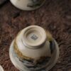 Hand-painted Underglaze Golden Qinghua Ceramic Landscape 150ml Gaiwan7 Hand-painted Underglaze Golden Qinghua Ceramic Landscape 150ml Gaiwan