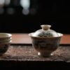 Hand-painted Underglaze Golden Qinghua Ceramic Landscape 150ml Gaiwan8 Hand-painted Underglaze Golden Qinghua Ceramic Landscape 150ml Gaiwan
