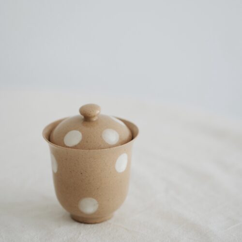 Handmade Powder Glaze Ceramic Playful Polka 110ml Gaiwan