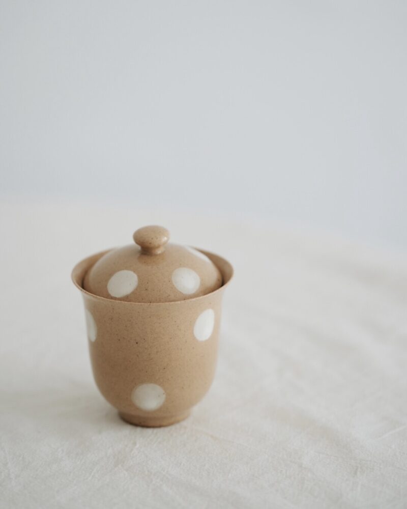 Handmade Powder Glaze Ceramic Playful Polka 110ml Gaiwan1 Handmade Powder Glaze Ceramic Playful Polka 110ml Gaiwan