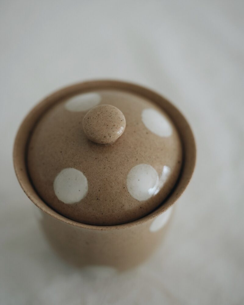 Handmade Powder Glaze Ceramic Playful Polka 110ml Gaiwan6 Handmade Powder Glaze Ceramic Playful Polka 110ml Gaiwan