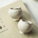 Handmade White Duanni Clay Flower Host Cup – 70ml