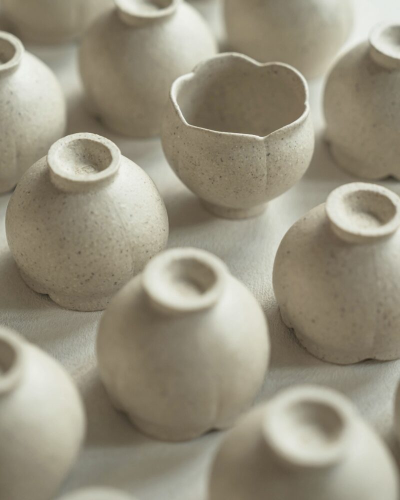 Handmade White Duanni Flower 70ml Host Tea Cup2 Handmade White Duanni Clay Flower Host Cup – 70ml