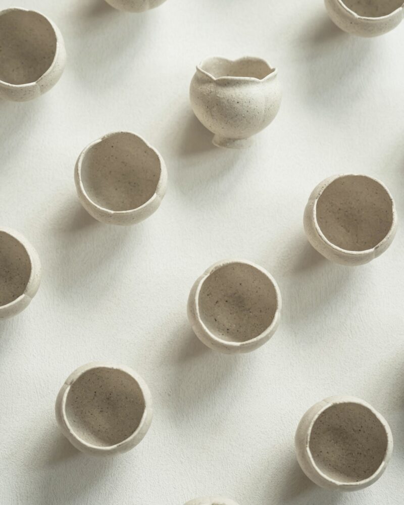 Handmade White Duanni Flower 70ml Host Tea Cup3 Handmade White Duanni Clay Flower Host Cup – 70ml