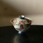 Vintage Style Ceramic Longevity Peach 160ml Gaiwan