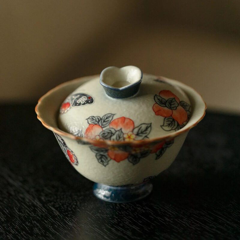 Vintage Style Ceramic Longevity Peach 160ml Gaiwan5 Vintage Style Ceramic Longevity Peach 160ml Gaiwan