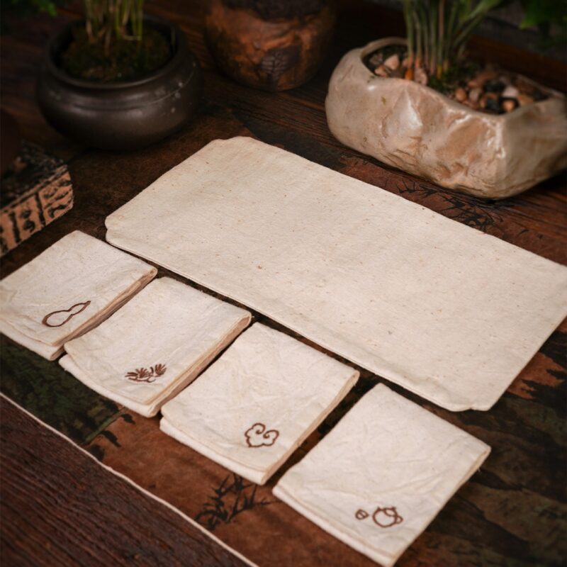 Japanese Style Fabric Embroidery Tea Towel & Tea Mat
