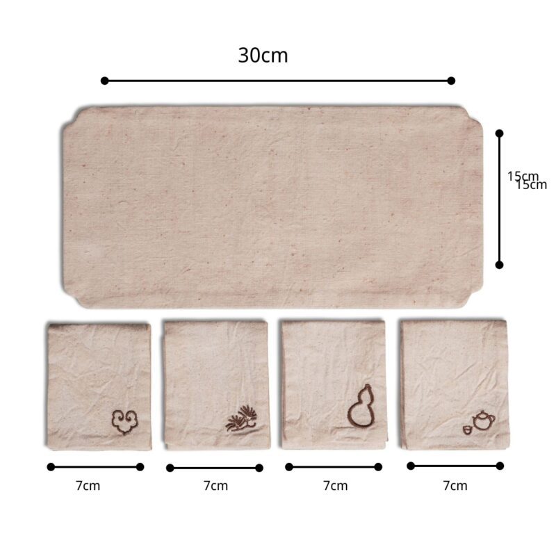 Japanese Style Fabric Embroidery Tea Towel & Tea Mat