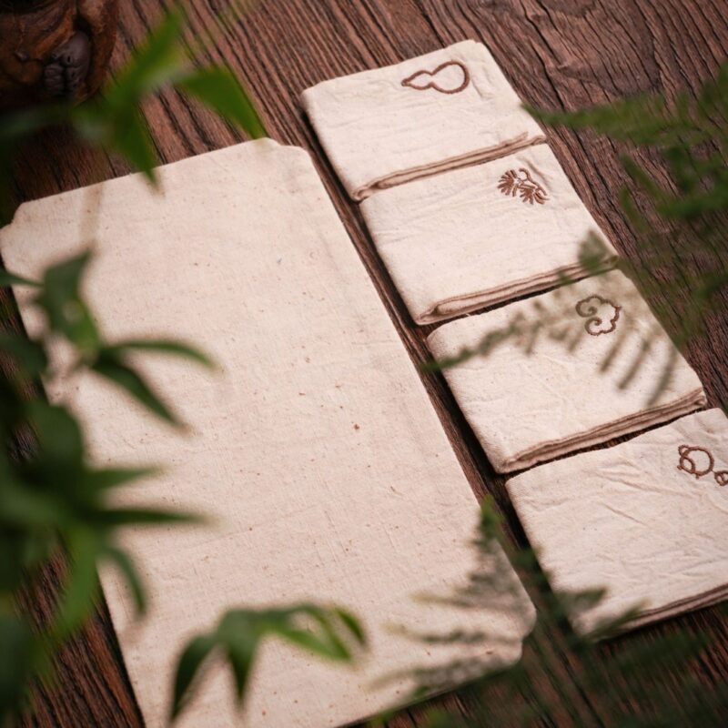 Japanese Style Fabric Embroidery Tea Towel & Tea Mat