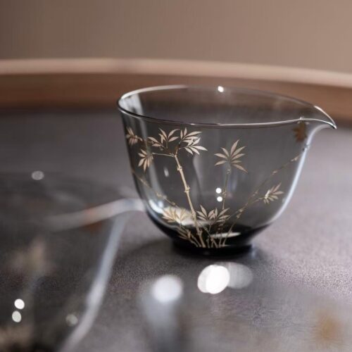 ARAKSA Hand-painted Glass Bamboo 230ml Fair Cup Gong Dao Bei