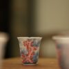 Hand-painted Qinghua Underglaze Red Ceramic 60ml Lake Stone Aroma Cup Tea Cup
