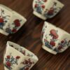 Hand-painted Qinghua Underglaze Red Ceramic Hexagonal Blossom 100ml Host Cup Tea Cup4 Hand-painted Qinghua Underglaze Red Ceramic Hexagonal Blossom 100ml Host Cup Tea Cup