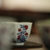 Hand-painted Qinghua Underglaze Red Ceramic Hexagonal Blossom 100ml Host Cup Tea Cup8 Hand-painted Qinghua Underglaze Red Ceramic Hexagonal Blossom 100ml Host Cup Tea Cup