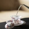Jade White Porcelain Butterfly & Chrysanthemum 50ml Gaiwan2 Jade White Porcelain Butterfly & Chrysanthemum 50ml Gaiwan
