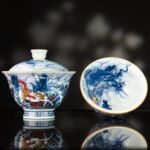 Handmade Hand-painted Qing Hua Ceramic  Longma Spirit 120ml  Gaiwan
