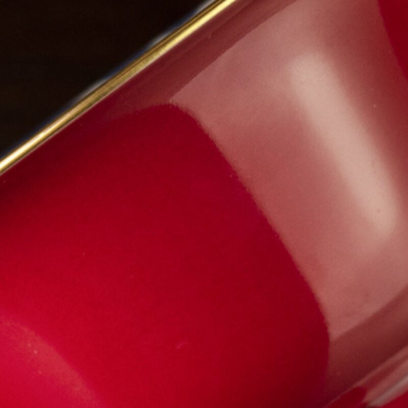 7 Hand-painted Ceramic Carmine Red Golden Carp Offering Treasure 120ml Gaiwan