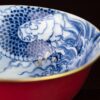 8 Hand-painted Ceramic Carmine Red Golden Carp Offering Treasure 120ml Gaiwan