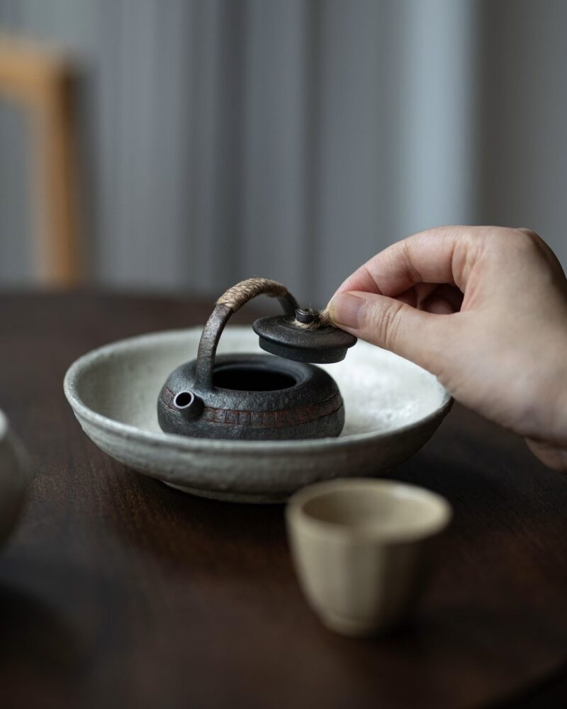 Fully Handmade Wood Fired Jiang Po Ni Yin Tao Wen Yixing Teapot With Handle