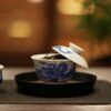 Hand-painted Qinghua Wood-kiln Fired Ceramic Dragon in Cloud 80ml Gaiwan Set2 Hand-painted Qinghua Wood-kiln Fired Ceramic Dragon in Cloud 80ml Gaiwan Set