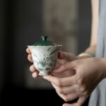 Hand-painted Vintage Style Ceramic Orchid 110ml Gaiwan