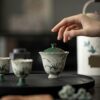 Hand-painted Vintage Style Ceramic Orchid 110ml Gaiwan8 Hand-painted Vintage Style Ceramic Orchid 110ml Gaiwan