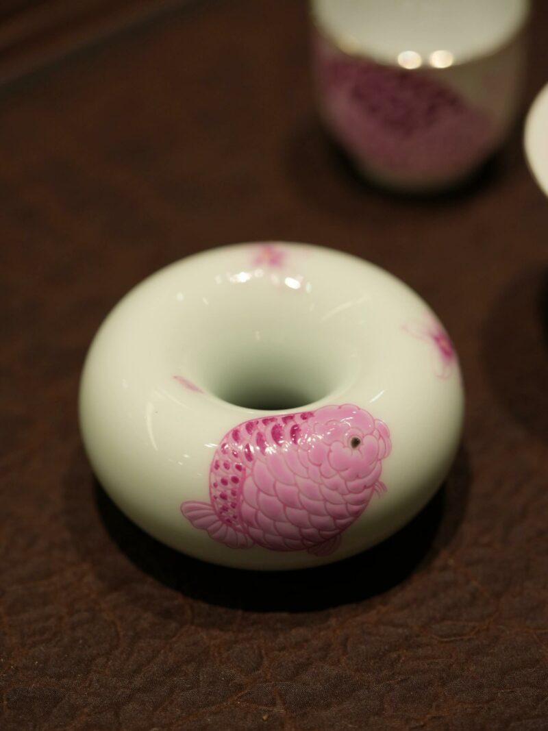 IMG_7390 Handmade Hand-painted Fen Cai Ceramic Ranchu Goldfish 40ml Gaiwan Set - Preorder Ship in 20 Days