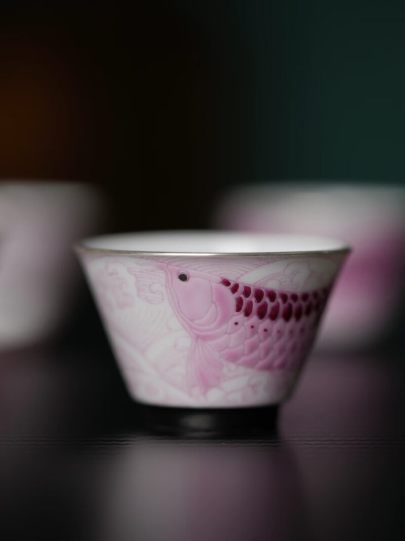 d7c54b2027931ca337d300fc8860961 Handmade Hand-painted Fen Cai Ceramic Ranchu Goldfish 30ml Tea Cup – Preorder Ship in 20 Days