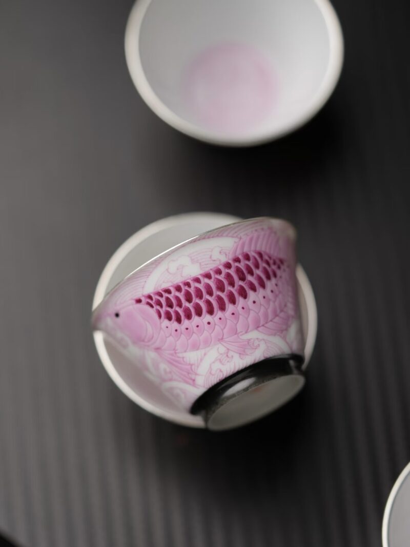 e4ade6dc40c9f0087912e9bd95e2d69 Handmade Hand-painted Fen Cai Ceramic Ranchu Goldfish 30ml Tea Cup – Preorder Ship in 20 Days