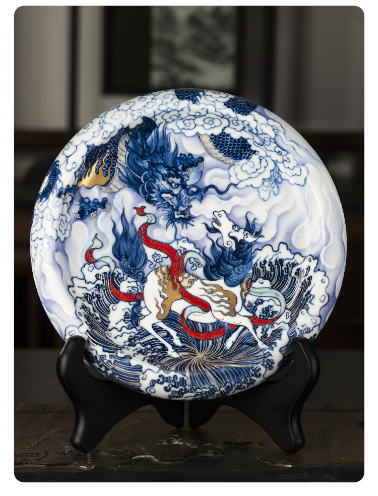 详情-16 Handmade Hand-painted Qing Hua Ceramic Longma Spirit 120ml Gaiwan