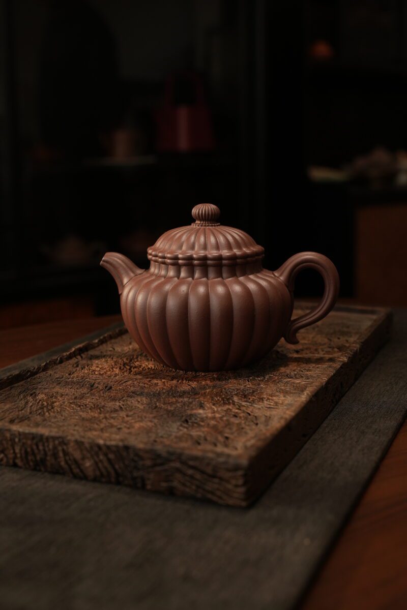 Fully Handmade Zini Pumpkin Ripple 180ml Yixing Teapot