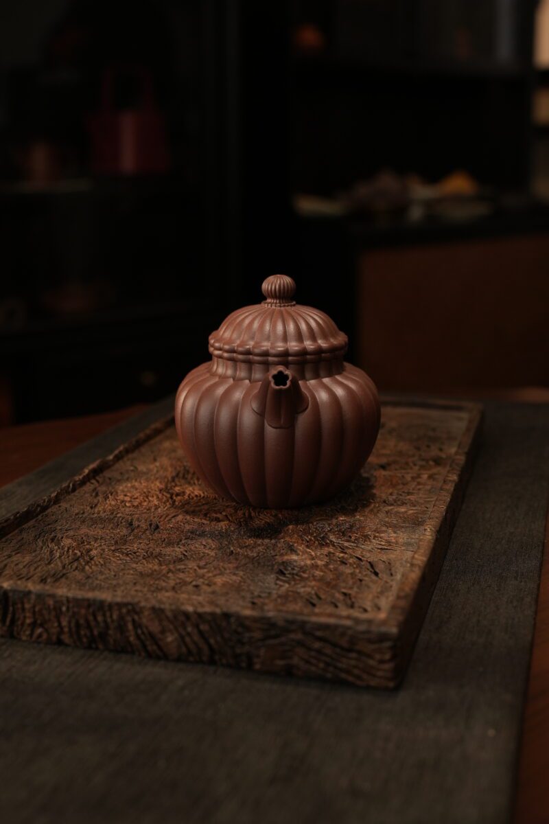 Fully Handmade Zini Pumpkin Ripple 180ml Yixing Teapot