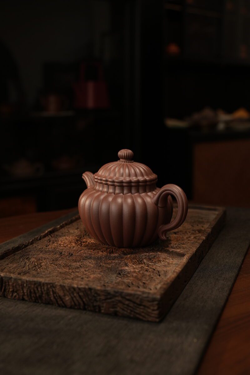 Fully Handmade Zini Pumpkin Ripple 180ml Yixing Teapot