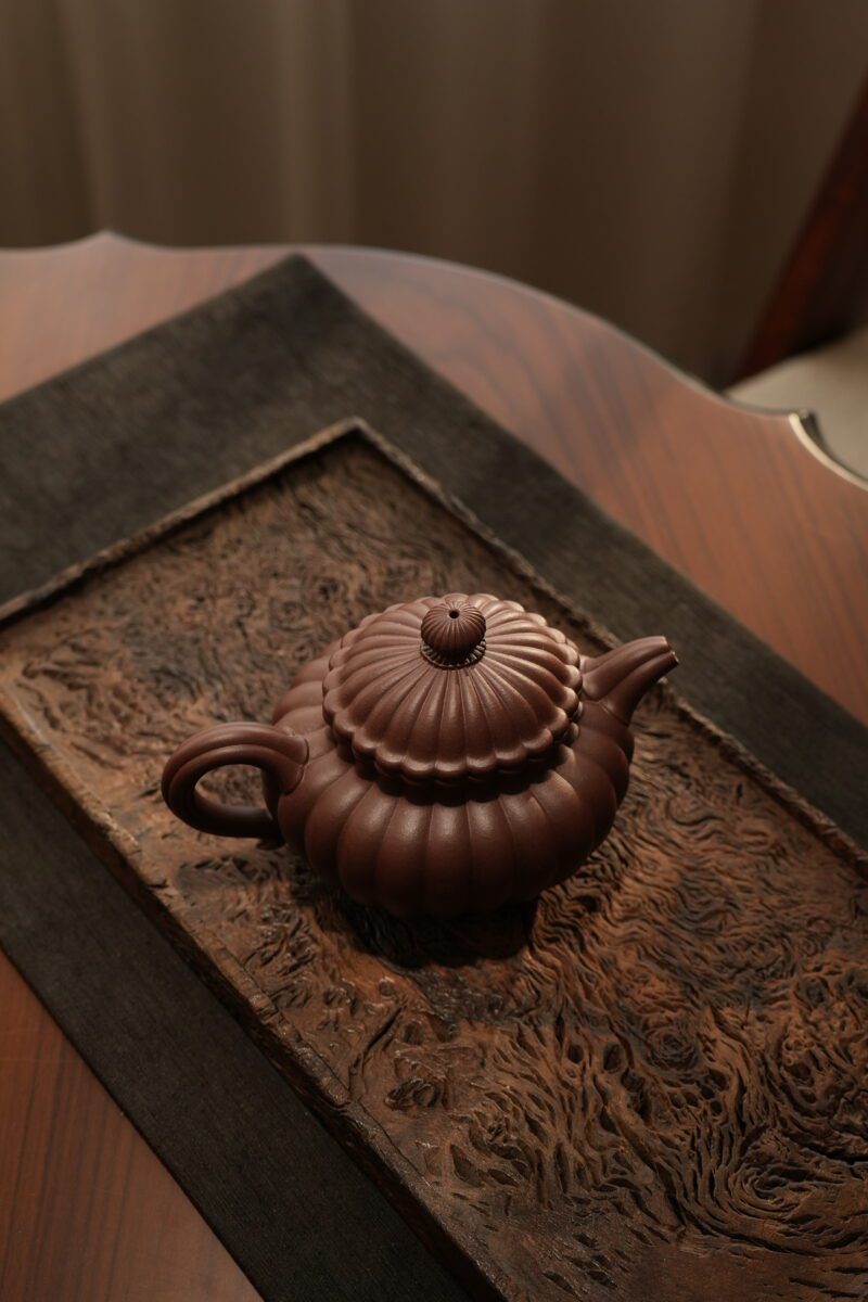 Fully Handmade Zini Pumpkin Ripple 180ml Yixing Teapot