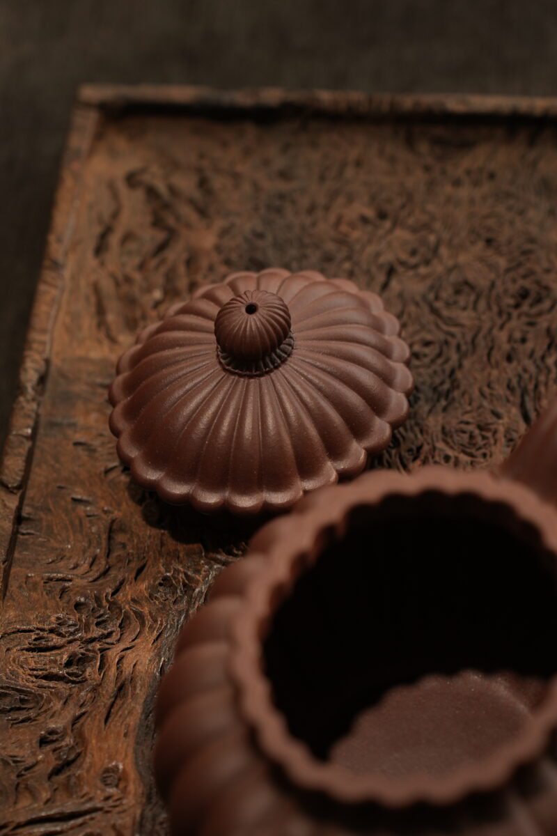 Fully Handmade Zini Pumpkin Ripple 180ml Yixing Teapot