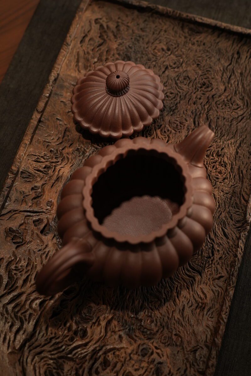 Fully Handmade Zini Pumpkin Ripple 180ml Yixing Teapot
