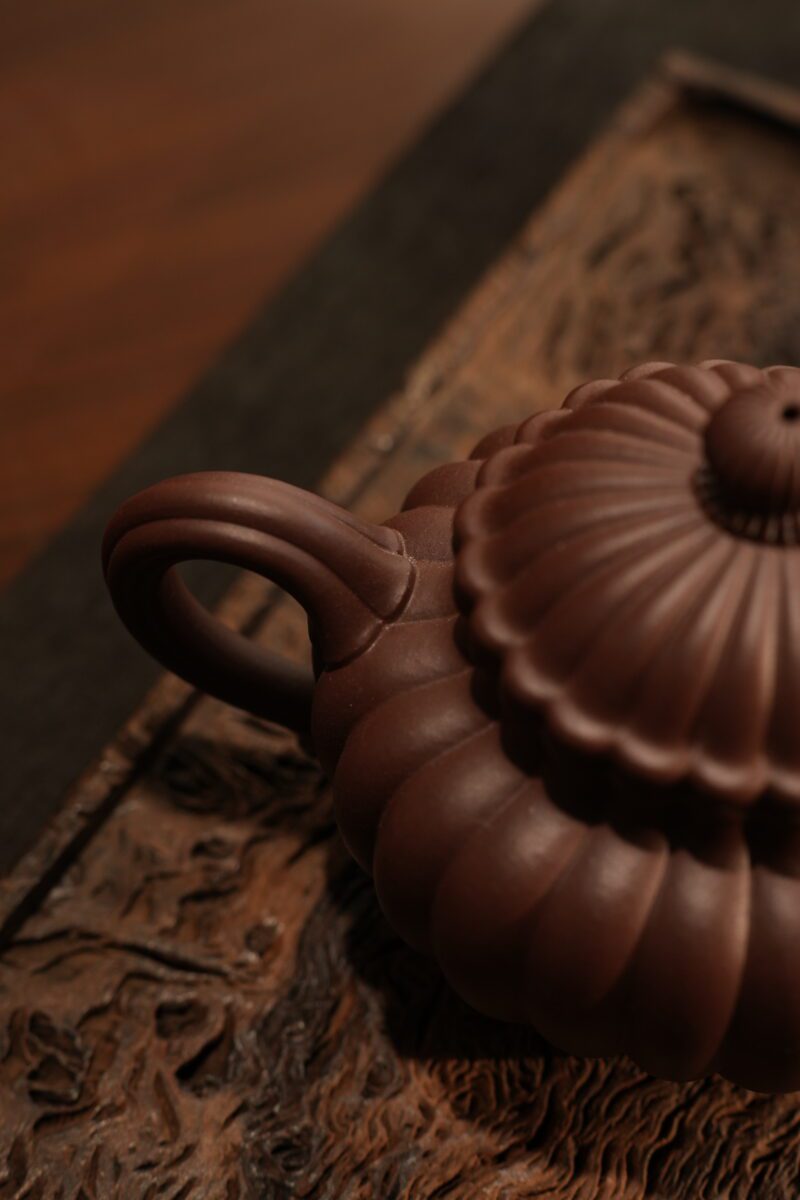 Fully Handmade Zini Pumpkin Ripple 180ml Yixing Teapot